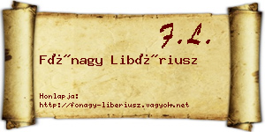 Fónagy Libériusz névjegykártya
